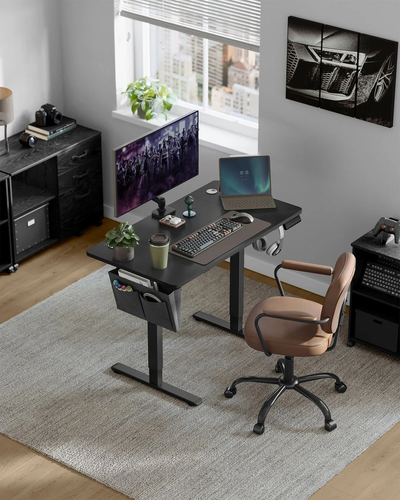 Songmics Reguliuojamo aukščio elektrinis stalas 60 x 120 x (72-120) cm