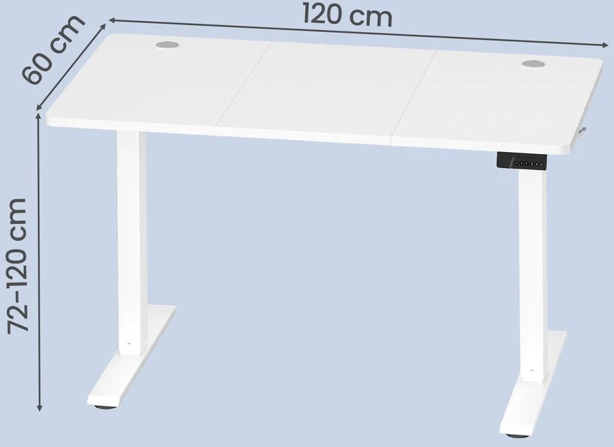Songmics Reguliuojamo aukščio stalas 120 x 60 x 72-120cm