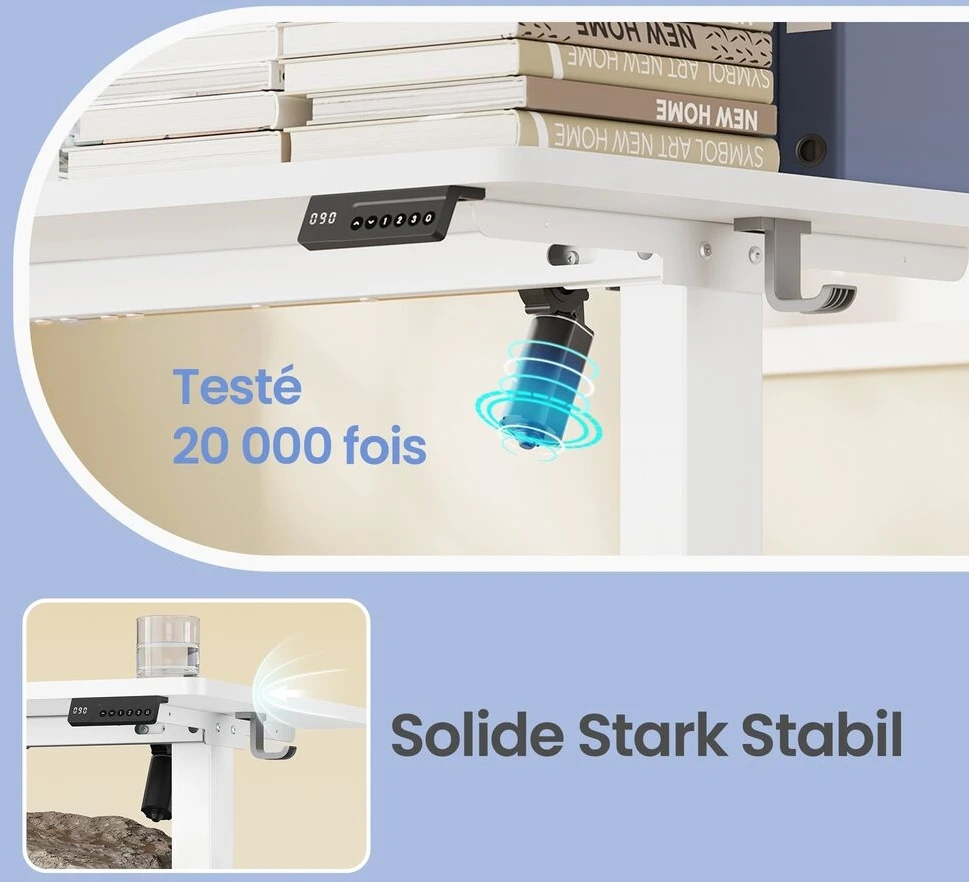 Songmics Reguliuojamo aukščio stalas 120 x 60 x 72-120cm