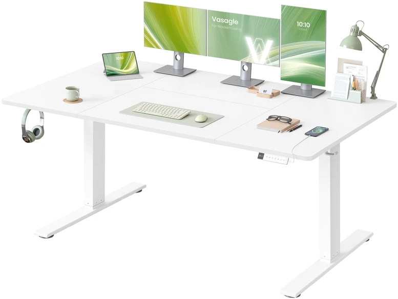 Songmics Reguliuojamo aukščio stalas 160 × 80 × 72-120 cm