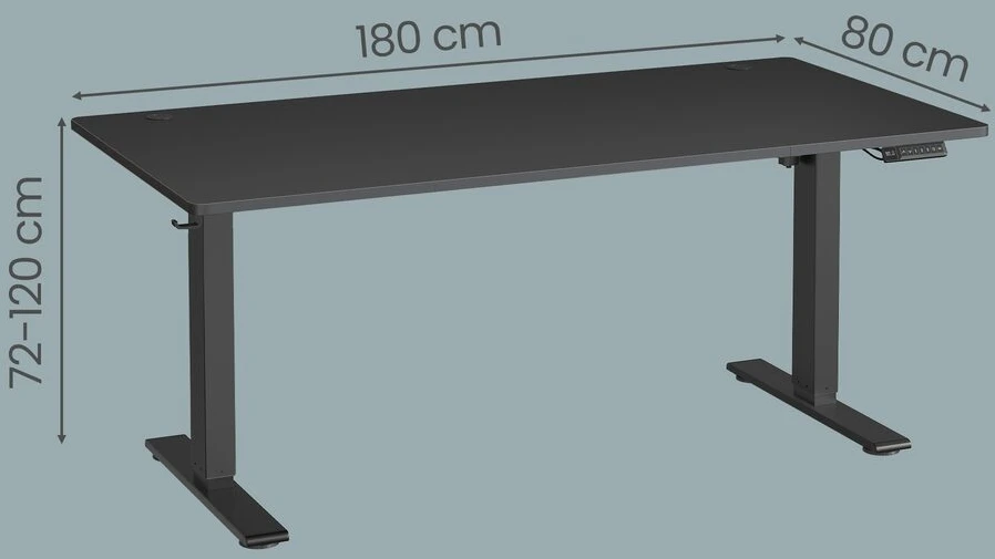 Songmics Reguliuojamo aukščio stalas 160 x 80 x 72-120cm