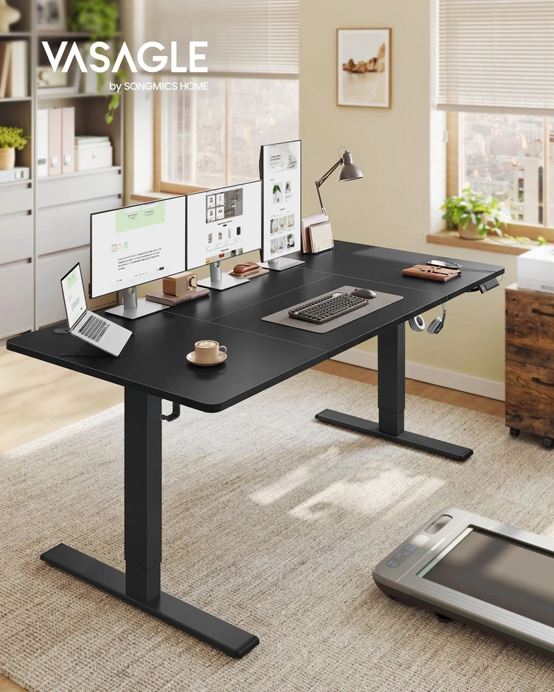 Songmics Aukštį reguliuojantis stalas su USB-C jungtimi, 180 x 80 cm