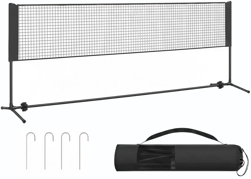 Songmics 400 cm badmintono tinklas, reguliuojamo aukščio, tinklinio tinklas