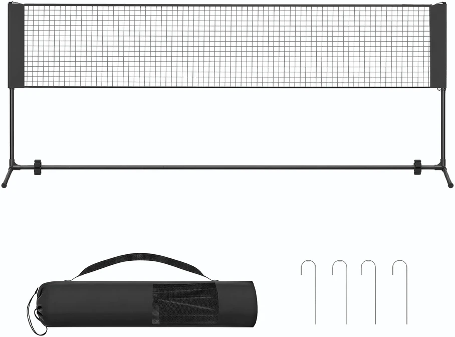 Songmics 400 cm badmintono tinklas, reguliuojamo aukščio, tinklinio tinklas