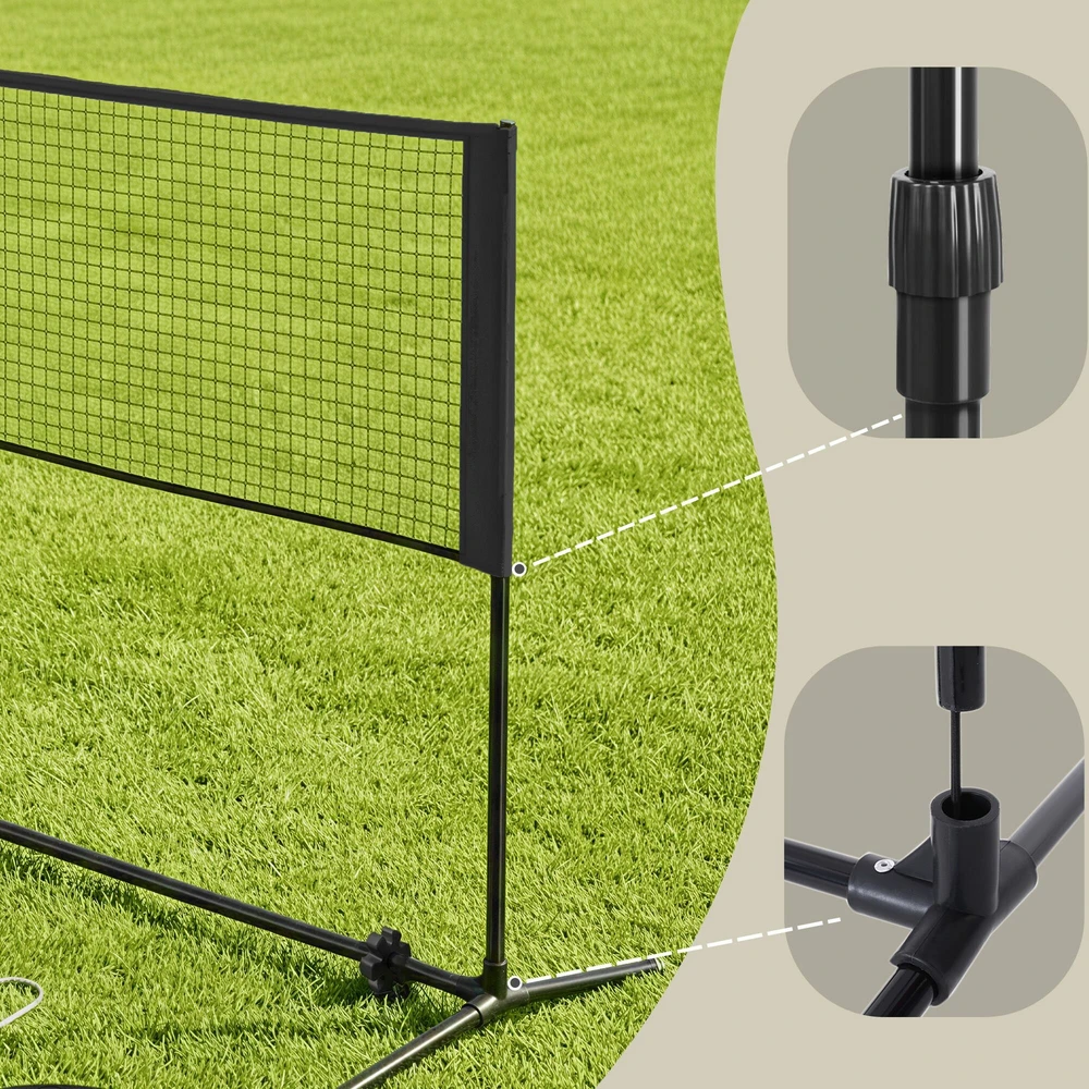 Songmics 400 cm badmintono tinklas, reguliuojamo aukščio, tinklinio tinklas