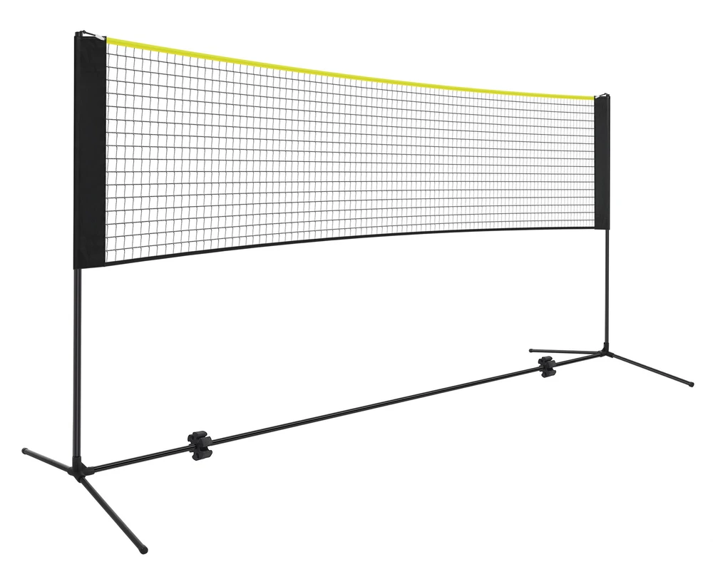 Songmics 4 m badmintono tinklas juodai geltonos spalvos