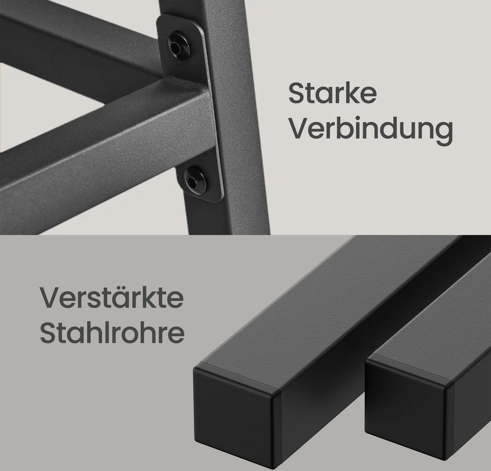 Songmics VASAGLE baro kėdės, 2 vnt. rinkinys, baro kėdės 65 cm aukščio, virtuvės kėdės su metaliniu rėmu