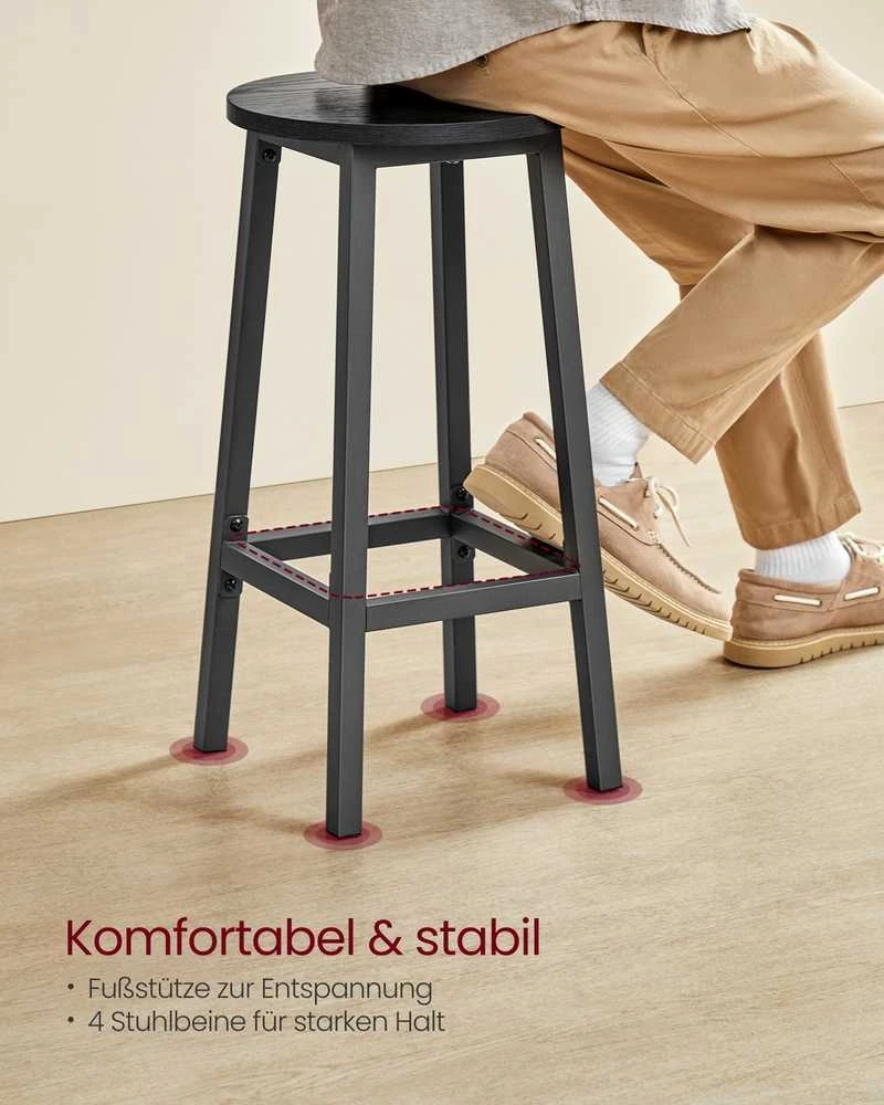 Songmics Vasagle 2 baro kėdės su metaliniu rėmu ir kojų atrama