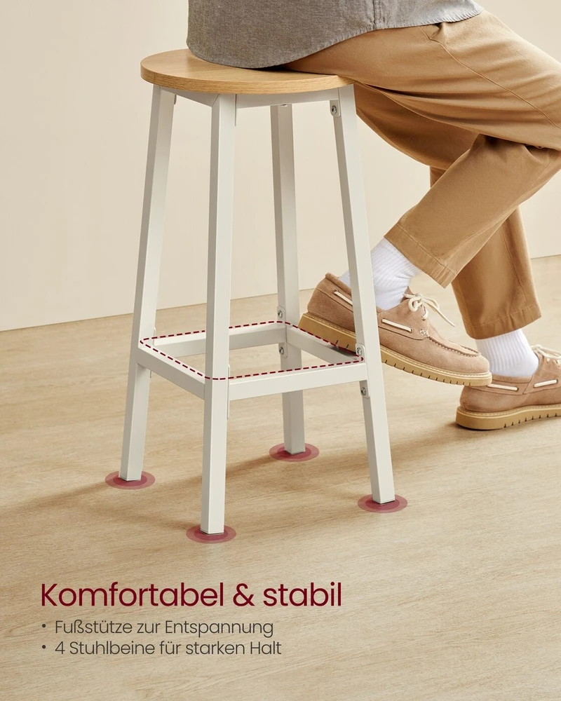 Songmics Vasagle 2 baro kėdžių rinkinys juodmedžio juodumo-juodojo ąžuolo-smėlio spalvos-baltos spalvos