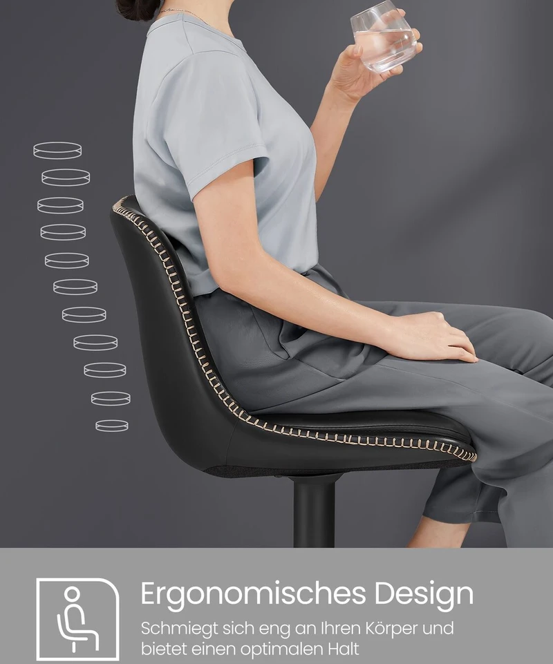 Songmics Vasagle 2 baro kėdės su atlošu rašalas juodas