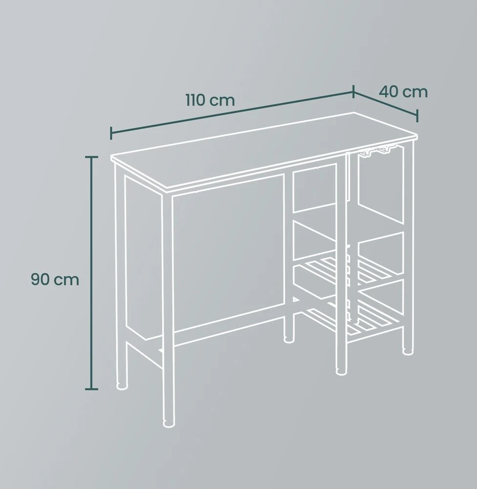 Songmics Baro stalas 110 × 40 × 90 cm