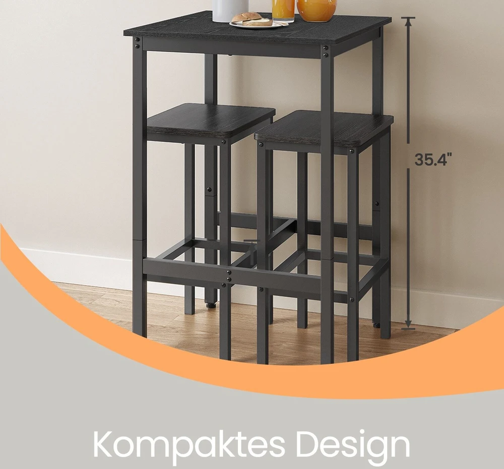 Songmics VASAGLE baro stalas, virtuvės stalas, stovas
