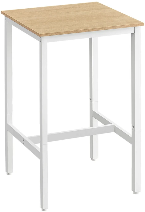 Songmics Vasagle Baro stalas su plieniniu rėmu 60 x 60 x 92 cm ąžuolinis smėlio spalvos stalas