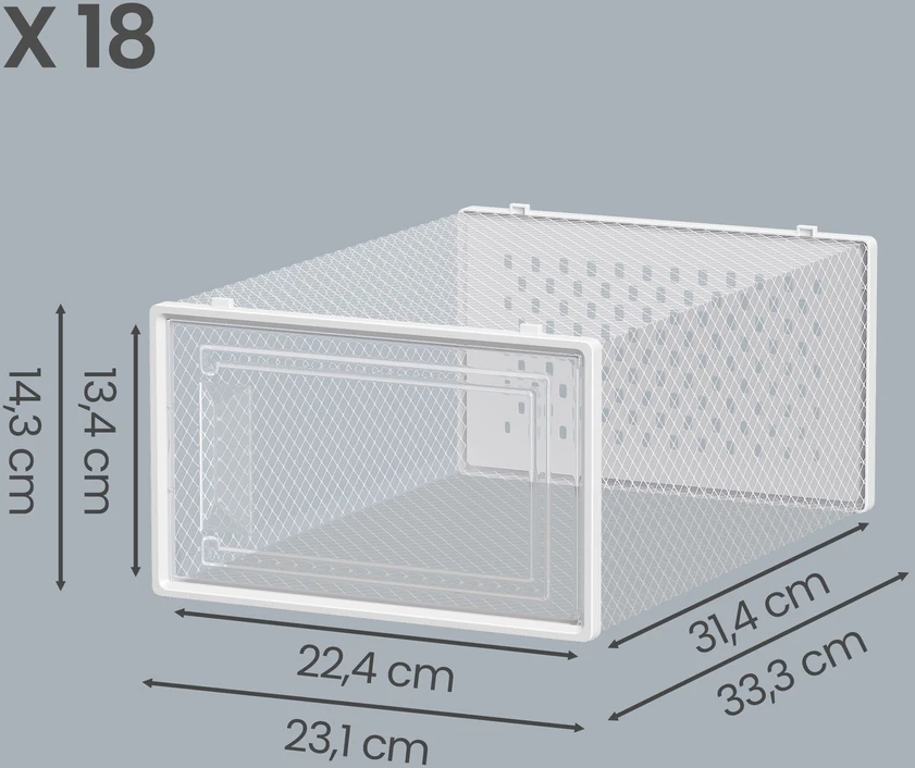 Batų dėžės SONGMICS, 18 vnt., 33,5x23,2x14,3 cm