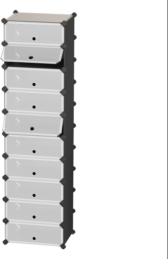 SONGMICS modulinė lentyna su 10 skyrių, juoda, 173 cm
