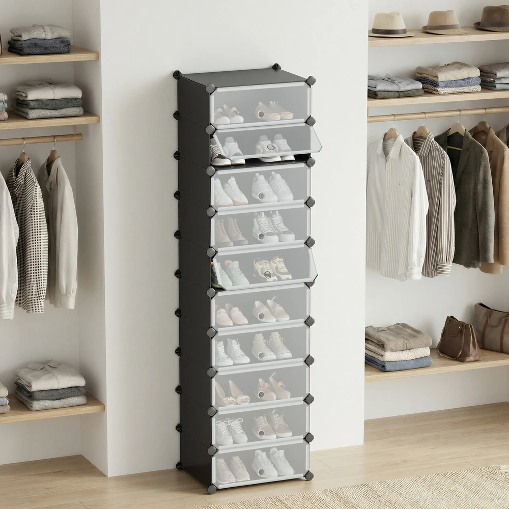 SONGMICS modulinė lentyna su 10 skyrių, juoda, 173 cm