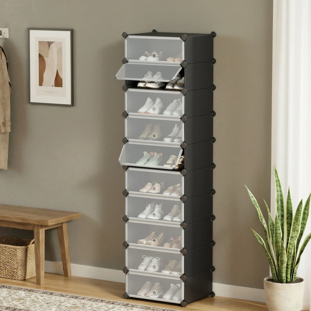 SONGMICS modulinė lentyna su 10 skyrių, juoda, 173 cm