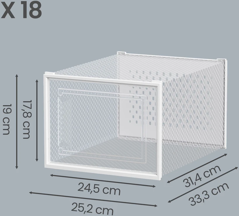 Batų dėžutės SONGMICS, 18 vnt., 35 x 25,2 x 19 cm