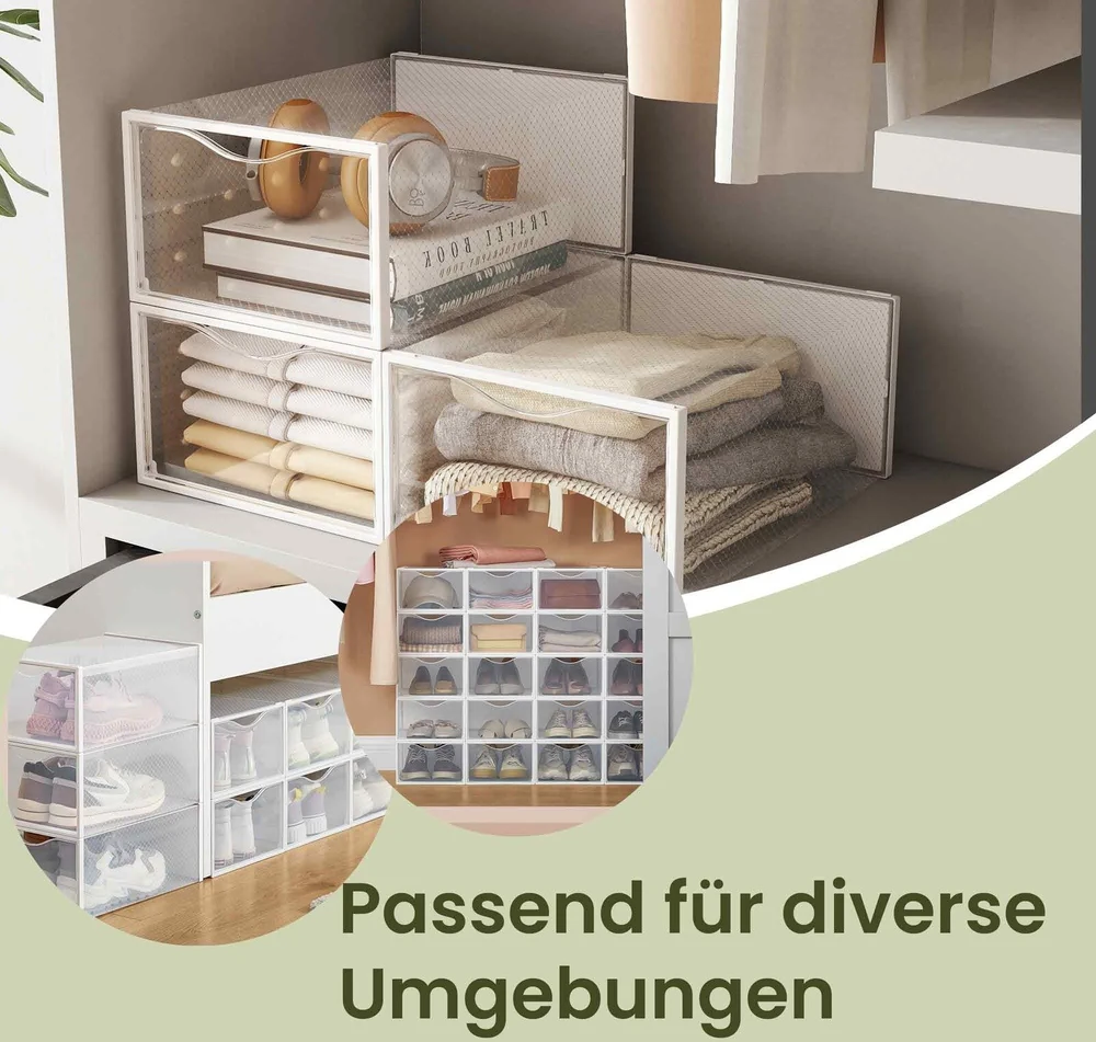 Songmics Batų dėžės plastikinės su durelėmis