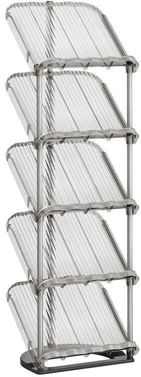 Songmics Batų lentyna su įstrižais laikikliais 24,5 x 28,4 x 102,5 cm pilka