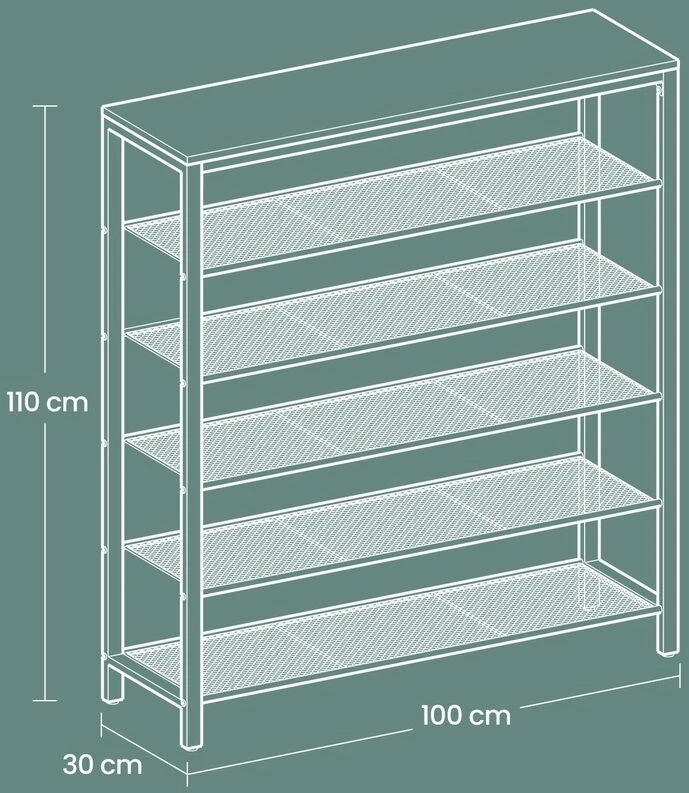Songmics Batų lentyna 100 × 30 × 110 cm