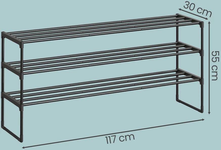 Songmics Metalinė batų lentyna 30 × 116 × 55 cm
