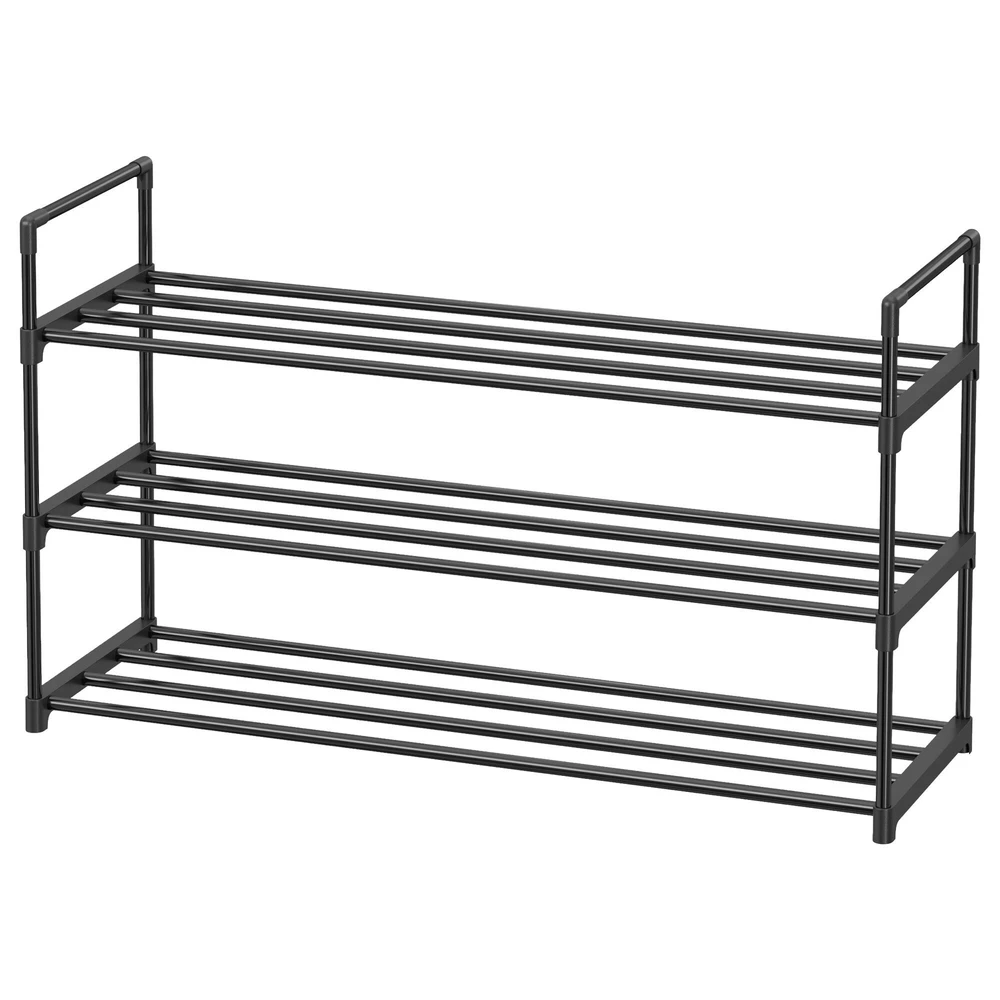 Songmics Batų lentyna 3 lygių 92x30x54 cm juoda