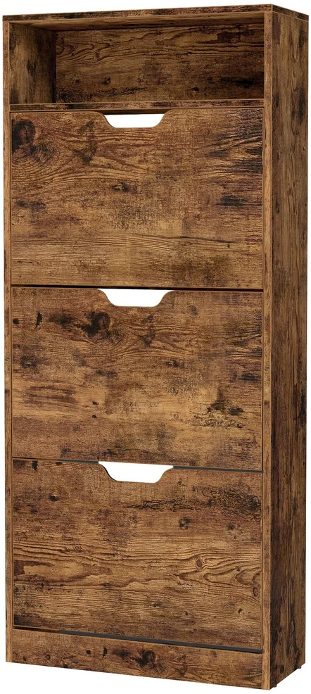 Songmics Batų spintelė 3 skyrių 24x60x139 cm ruda