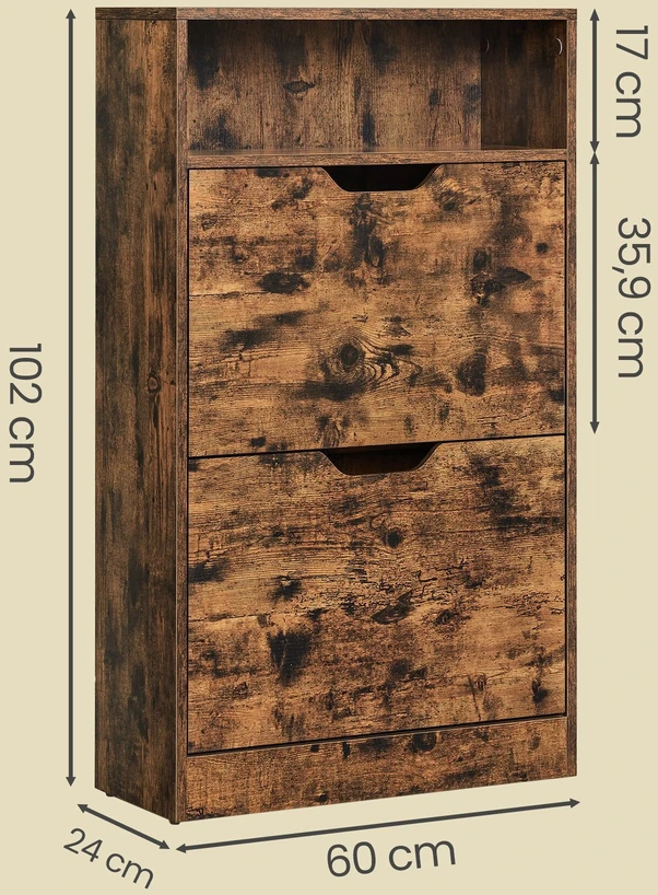 Songmics Batų spinta VASAGLE, 60 x 24 x 102 cm, 2 skyriai