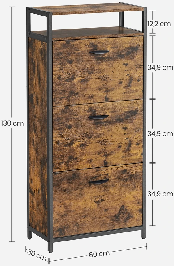Songmics Vasagle Batų spinta su 3 atvartais