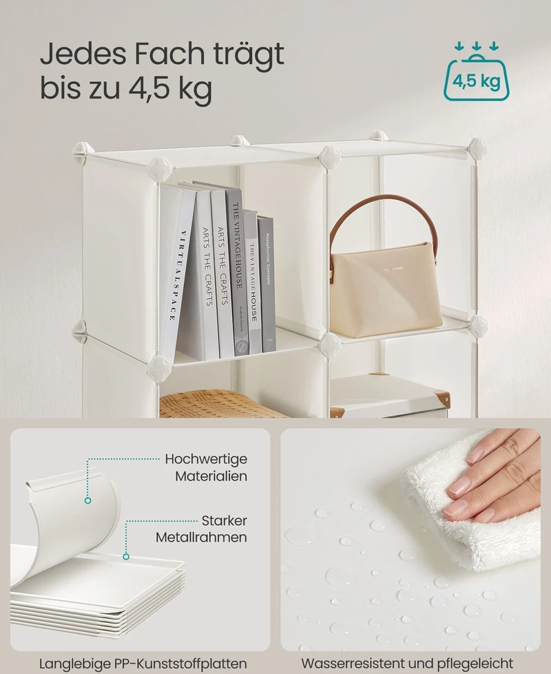 Songmics Lentynų sistema, sudaryta iš 16 kubų su durelėmis