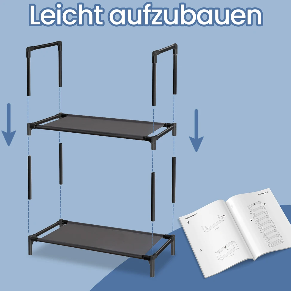 Batų lentyna SONGMICS 10 lygių, 45x28x173 cm, juoda