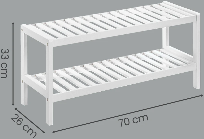 Batų lentyna SONGMICS, bambukinė, 70x26x33 cm, 2 lygiai