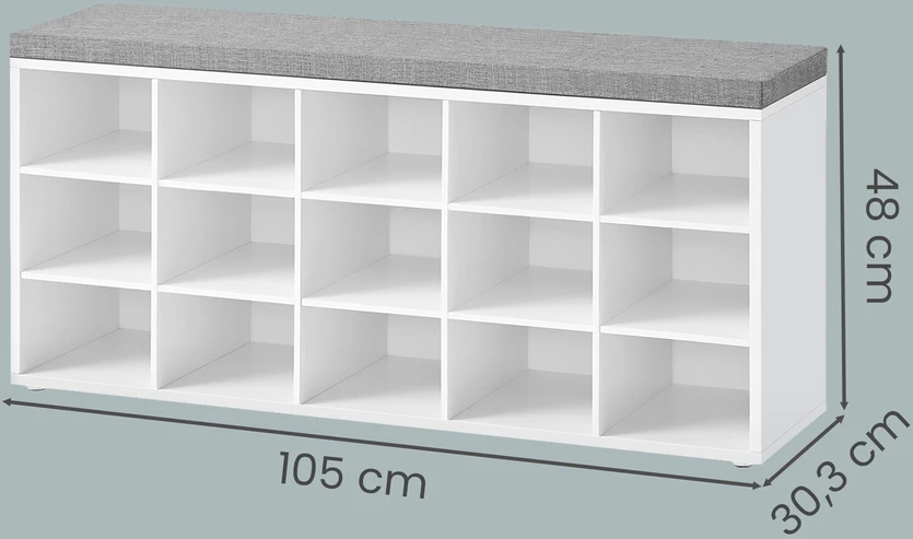 Songmics Batų suoliukas 105 x 30 x 48 cm