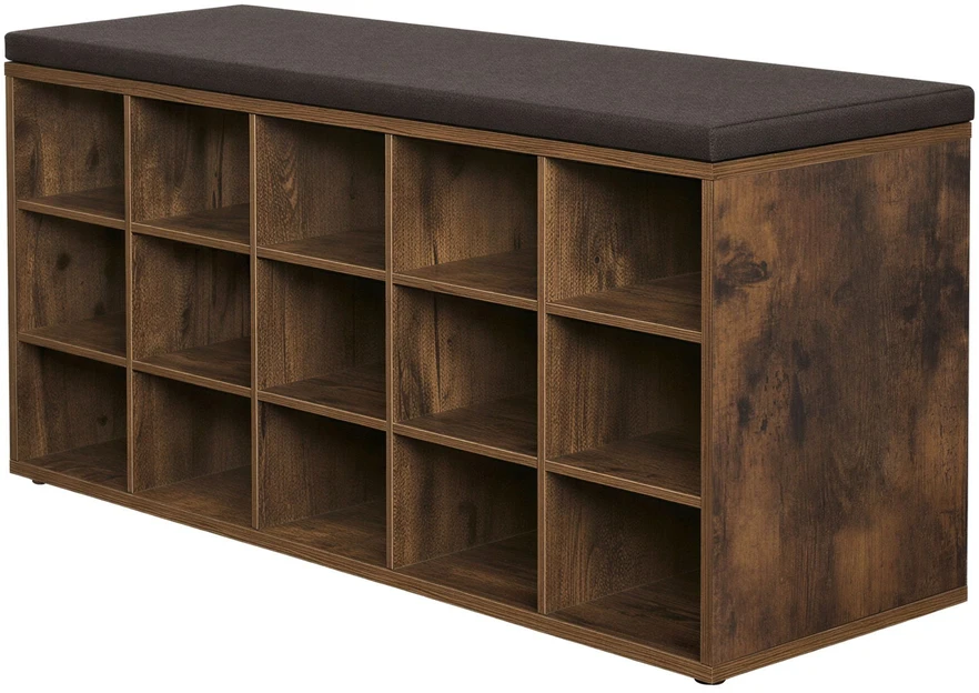 Songmics Batų lentyna su sėdimąja dalimi 105 cm