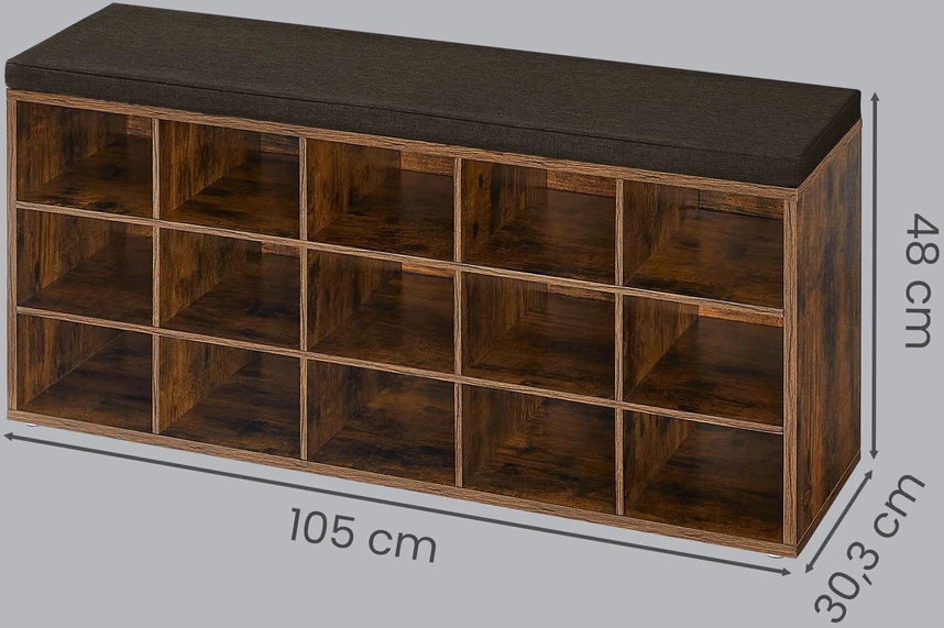 Songmics Batų lentyna su sėdimąja dalimi 105 cm