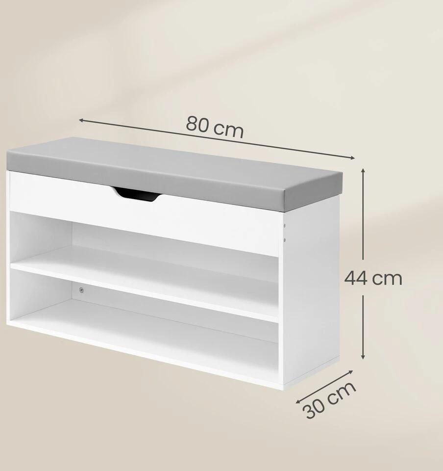 Songmics Batų lentyna balta–pilka