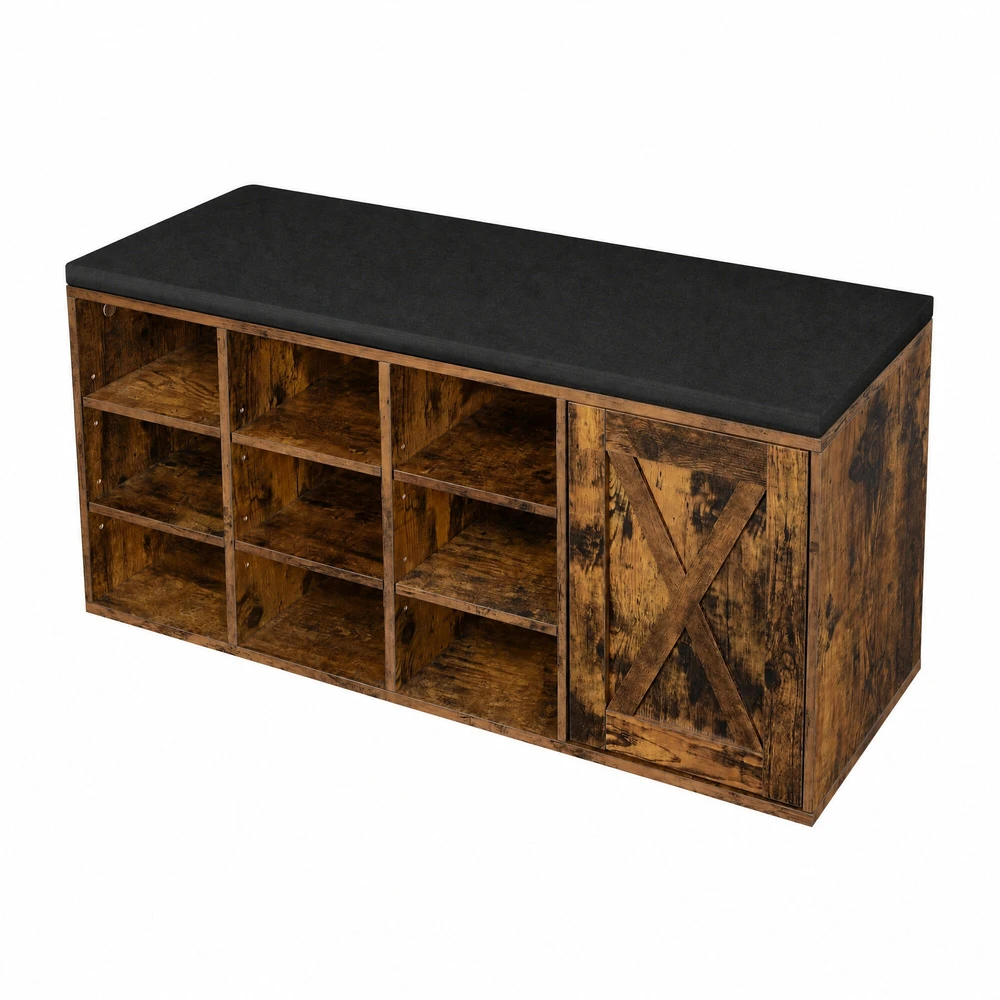 Songmics Batų suolelis VASAGLE 110x30x48 cm su 9 skyreliais