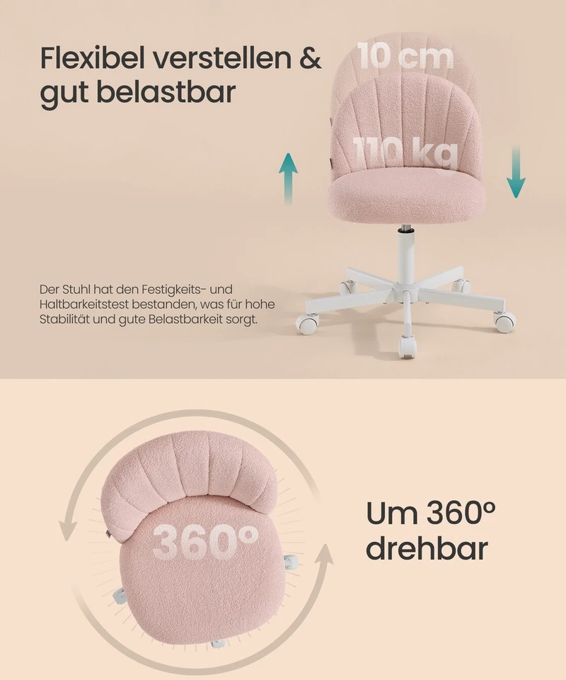 Songmics Krėslas rožinės spalvos