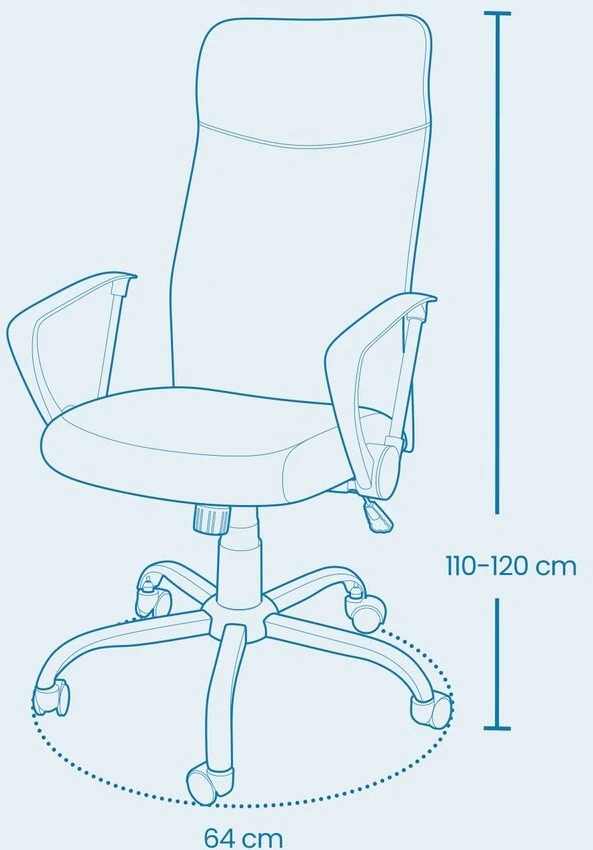 Biuro kėdė SONGMICS juoda 63 x 63 x (110-120) cm
