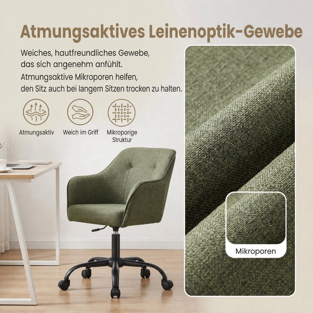 Songmics Namų biuro kėdė žalia