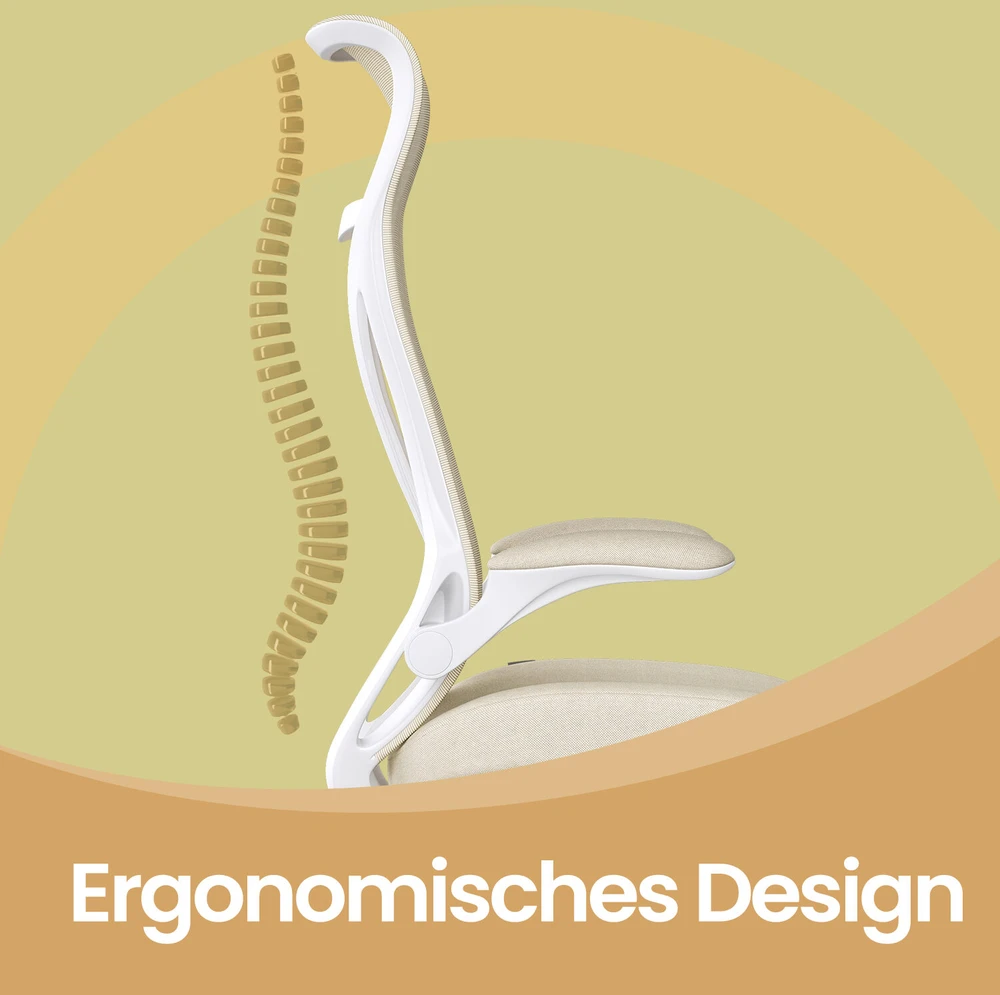 Songmics Ergonomiška biuro kėdė 67x67x125 cm, smėlio spalvos