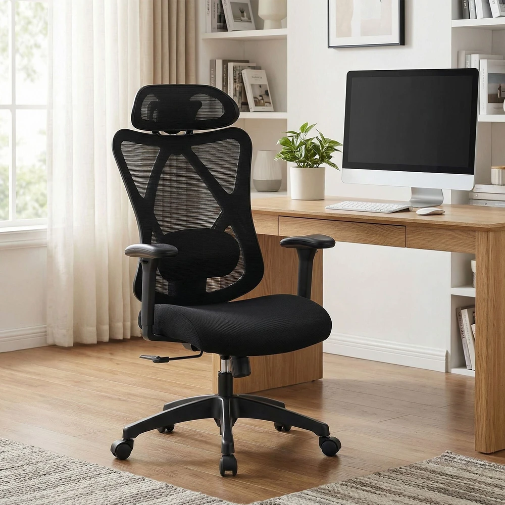 Biuro kėdė SONGMICS juoda 115-125 cm