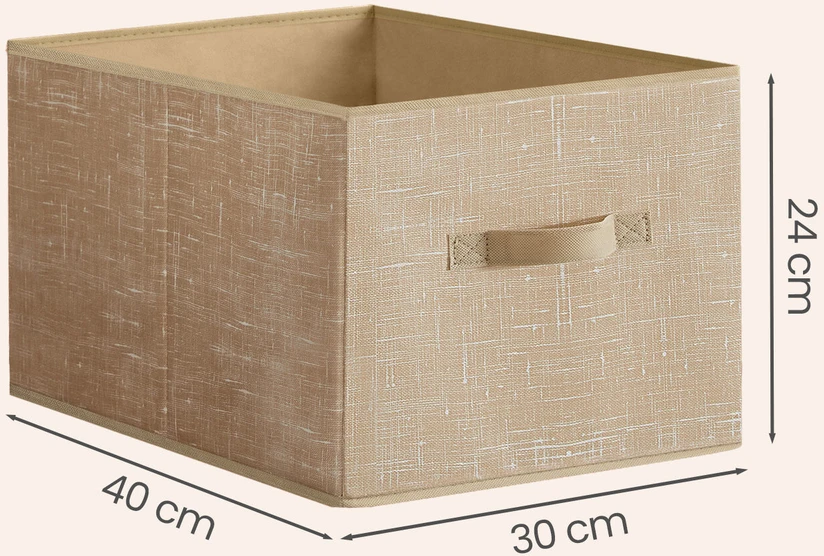 SONGMICS laikymo dėžės, 3 vnt. rinkinys, 40 x 30 x 24 cm, smėlio spalvos