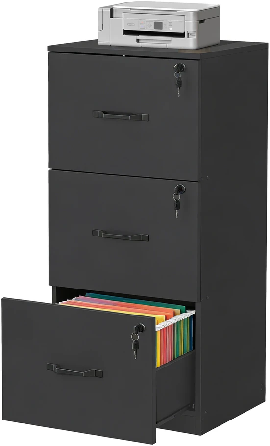 Songmics Biuro spintelė 40x41x103 cm juoda