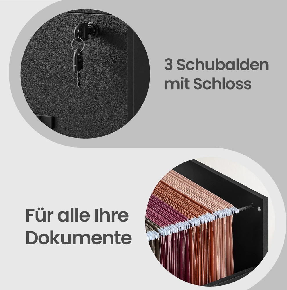 Songmics Biuro spintelė 40x41x103 cm juoda