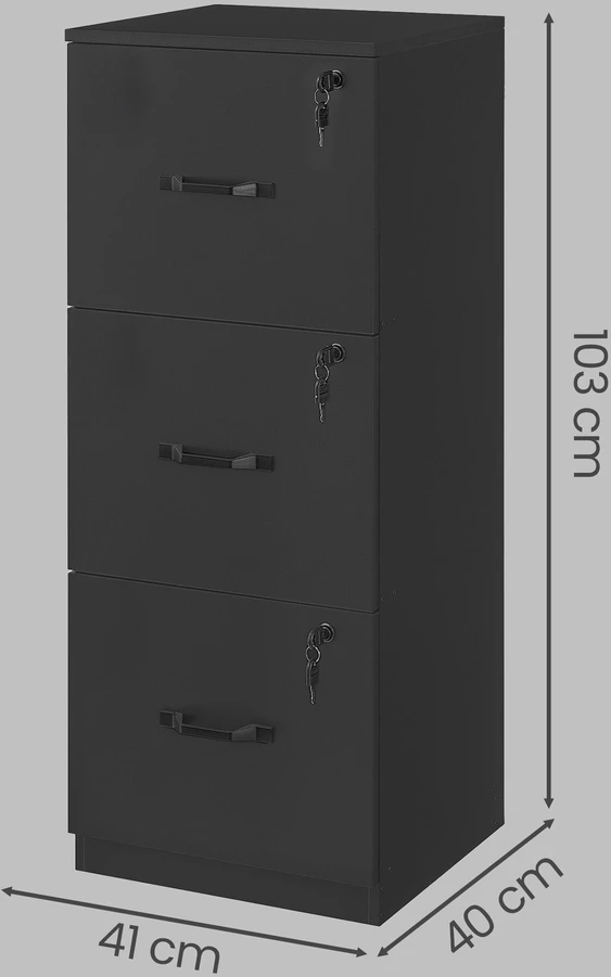 Songmics Biuro spintelė 40x41x103 cm juoda