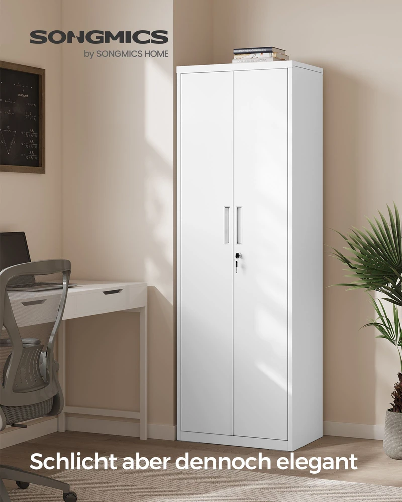 Songmics Dokumentų spinta 40 x 60 x 180 cm matinė balta