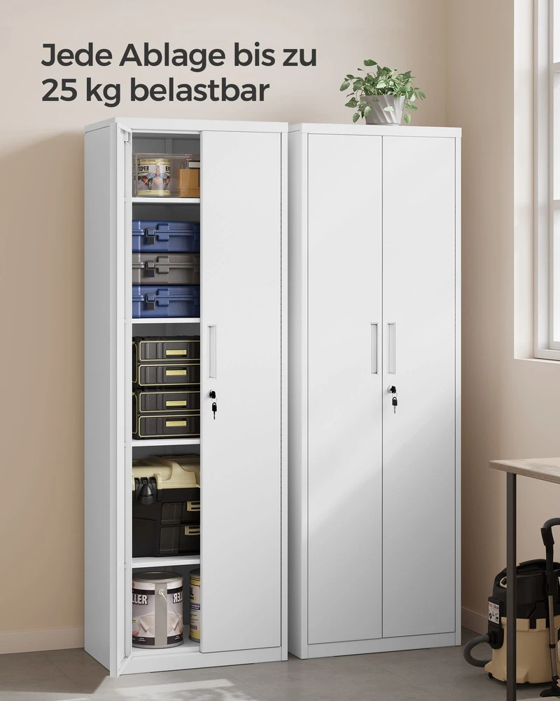 Songmics Dokumentų spinta 40 x 60 x 180 cm matinė balta