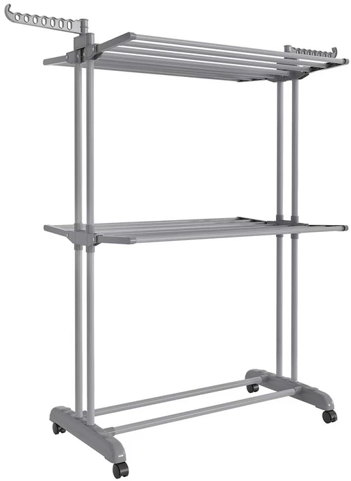 Songmics Skalbinių džiovyklė su 3 lygiais 63,5 x 128 x 148 cm pilka